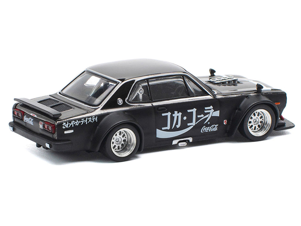 Skyline GT-R V8 Drift "Hakosuka" RHD (Right Hand Drive) "Coca-Cola" Black 1/64 Diecast Model Car by Pop Race