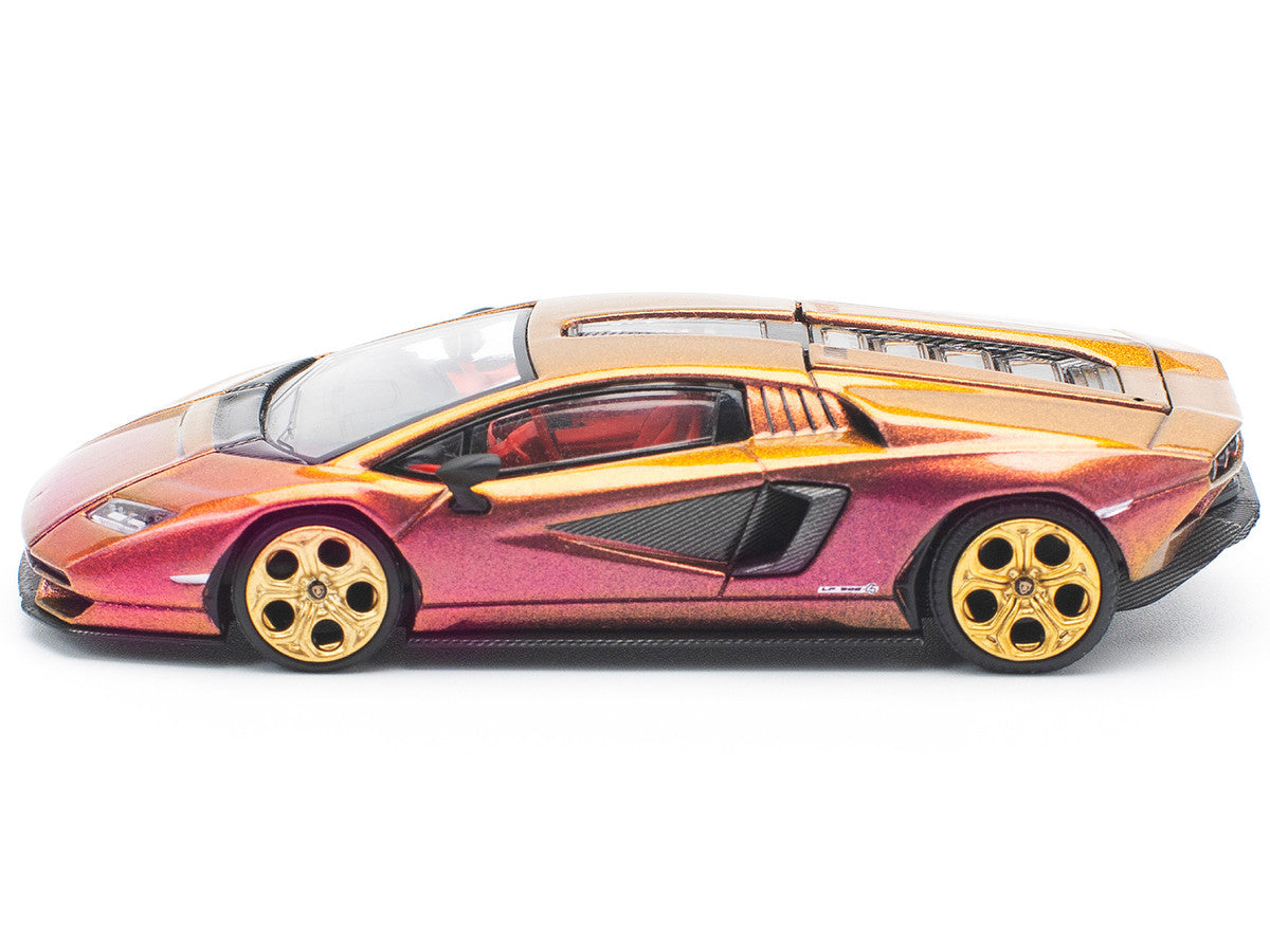 Lamborghini Countach LPI 800-4 Blu Hal Metallic 1/64 Diecast Model Car by Pop Race