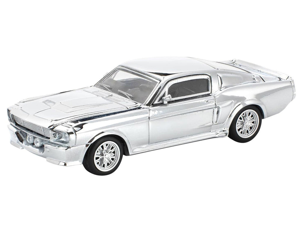 Shelby Mustang GT500 Silver Chrome 1/64 Diecast Model Car by Pop Race