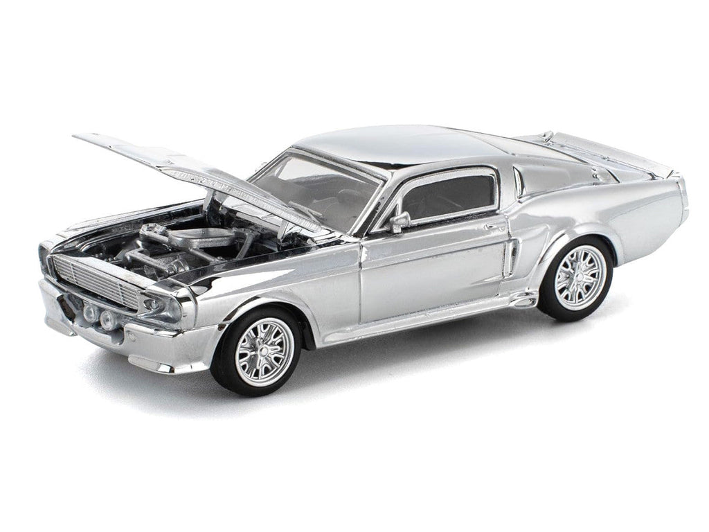 Shelby Mustang GT500 Silver Chrome 1/64 Diecast Model Car by Pop Race