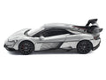 Yangwang U9 Silver Metallic with Black Top and Stripes 1/64 Diecast Model Car by Pop Race
