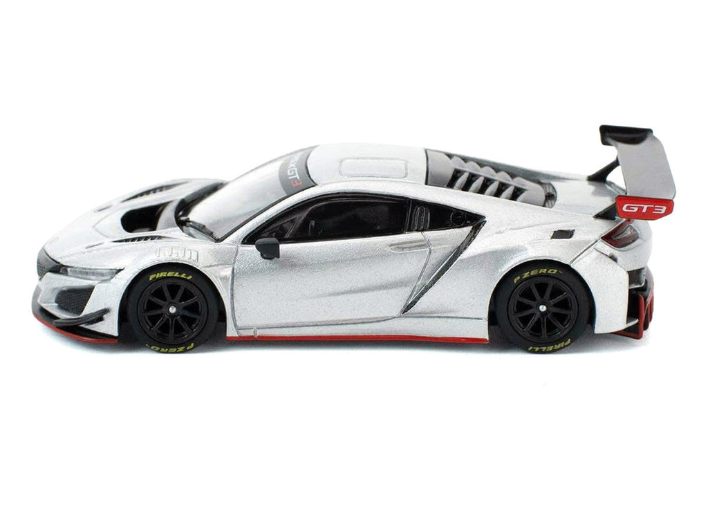 Honda NSX GT3 EVO22 Silver Metallic "Brazilian Event Exclusive" 1/64 Diecast Model Car by Pop Race