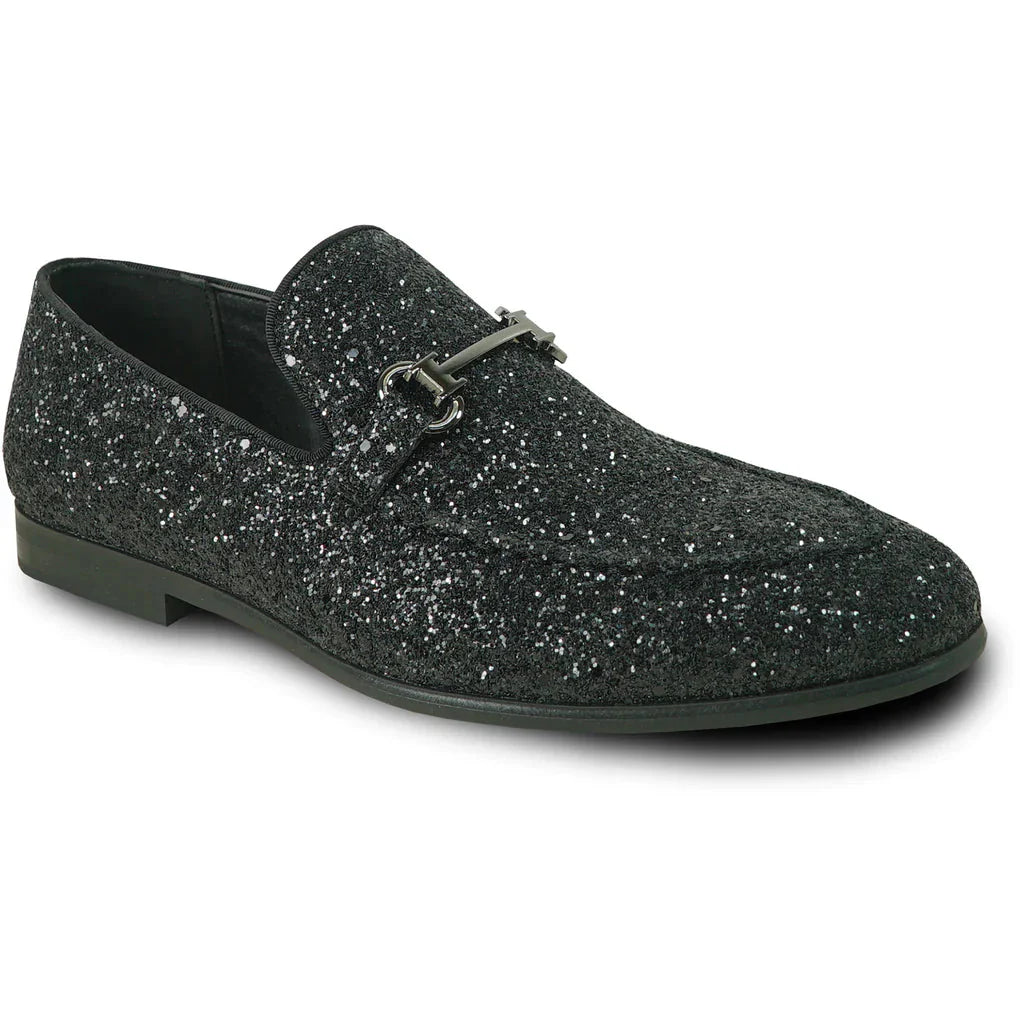 "Bravo" Black Glitter Tuxedo & Prom Shoes