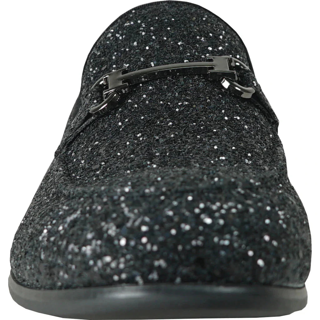 "Bravo" Black Glitter Tuxedo & Prom Shoes