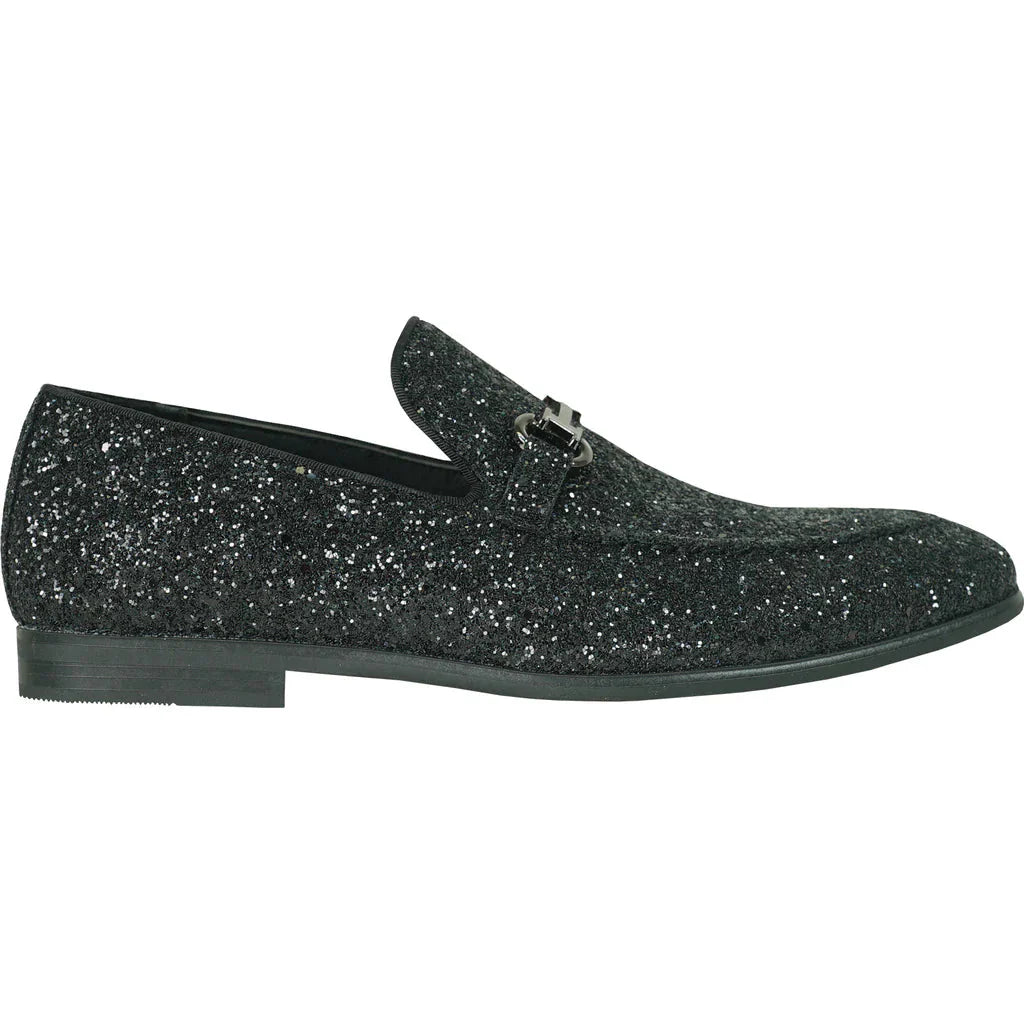 "Bravo" Black Glitter Tuxedo & Prom Shoes