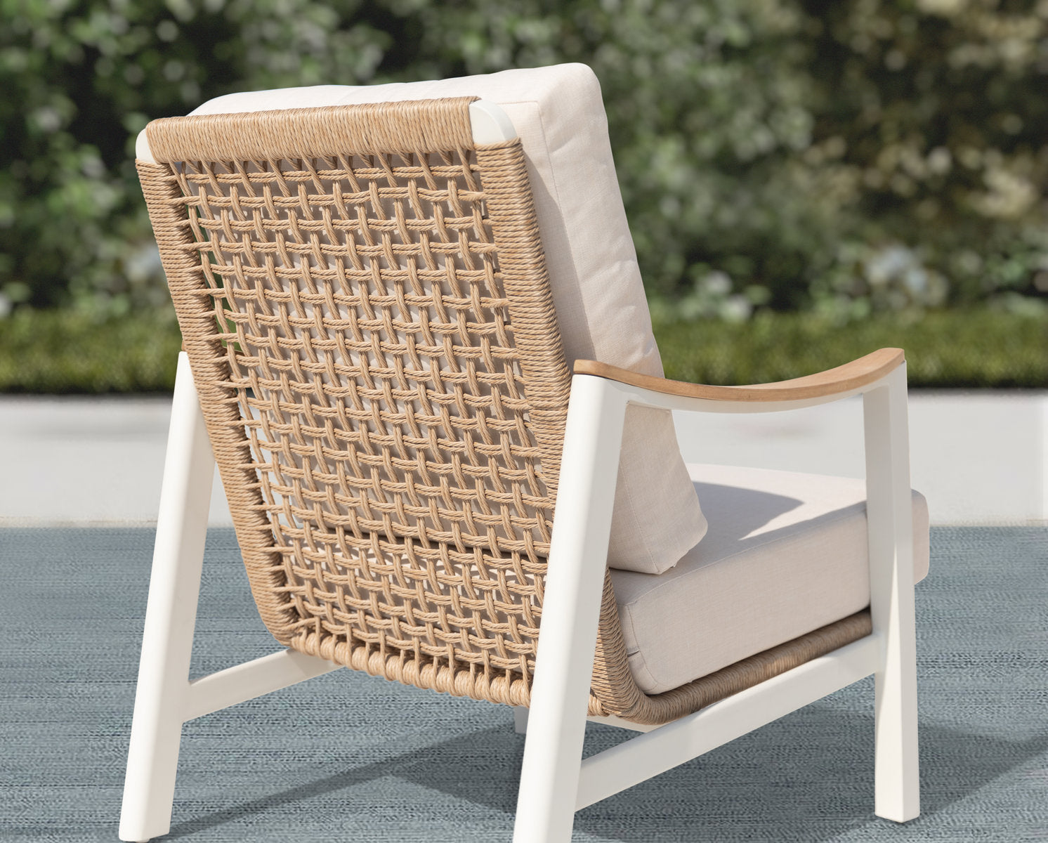 Riesling 4-Piece Wicker And Teak Living Room Set