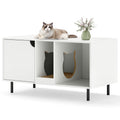 40 Inch Cat Litter Box Enclosure for 2 Cats Hidden Cat Washroom-White