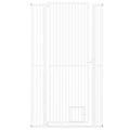 67.5" Extra Tall Pet Gate Heavy-Duty Metal Cat Gate with 30.5"-41" Wide Opening-White