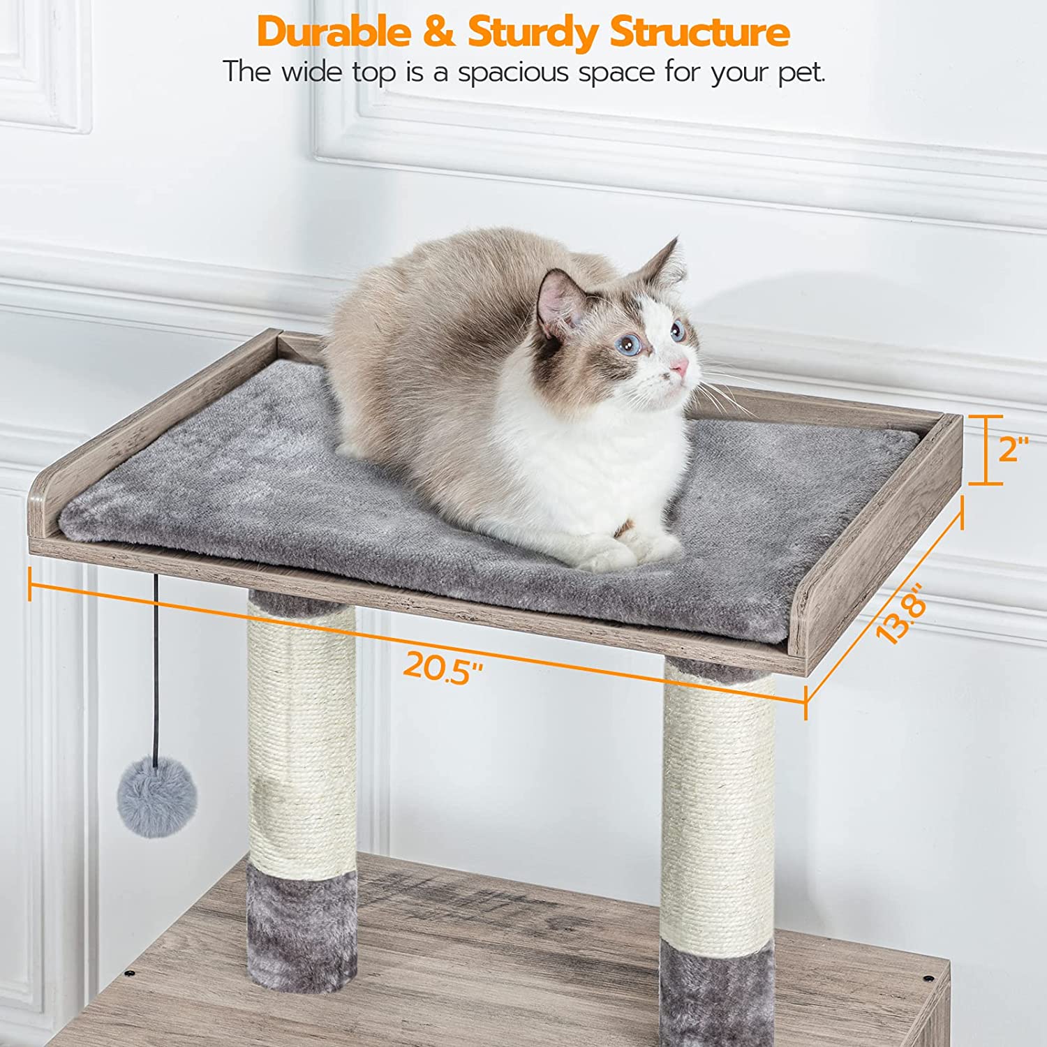 Litter Box Enclosure with Cat Tree Tower