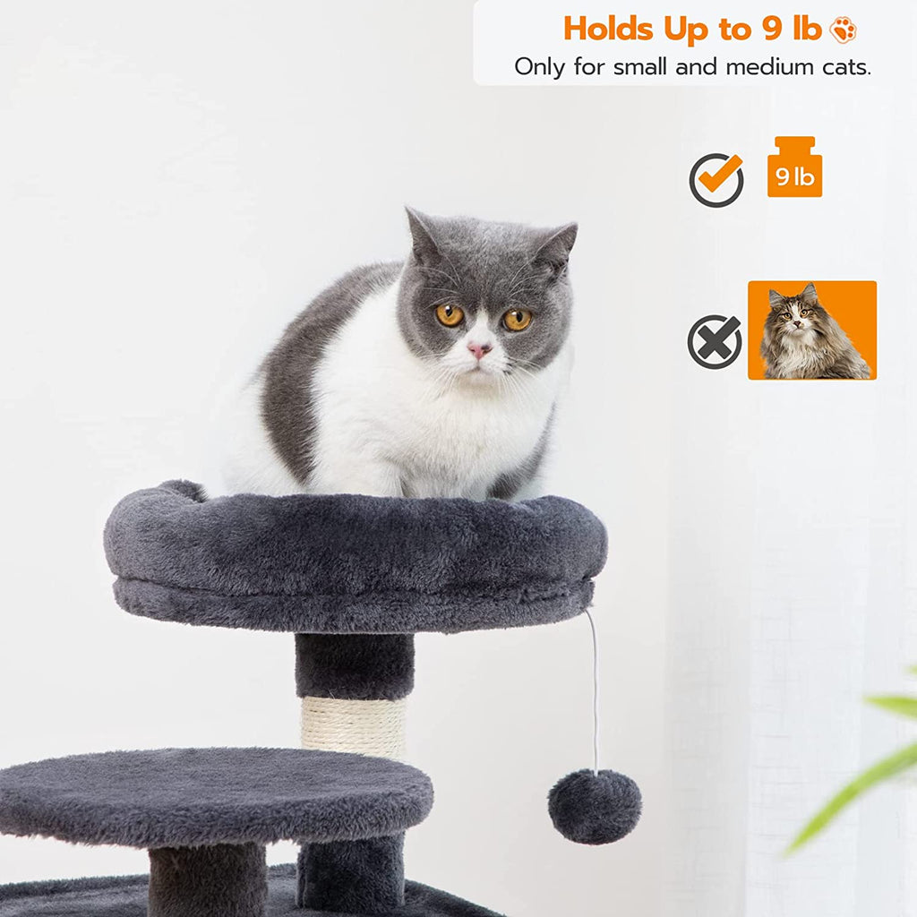 Cat Tree, Small Cat Tower with Soft Plush Perch