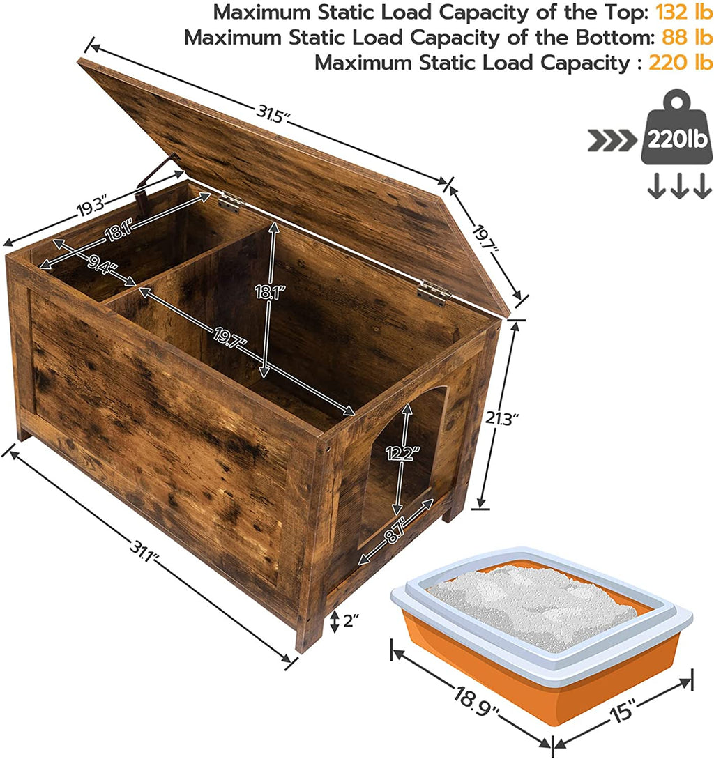 Cat Litter Box Enclosure, Hidden Cat Litter Box Furniture