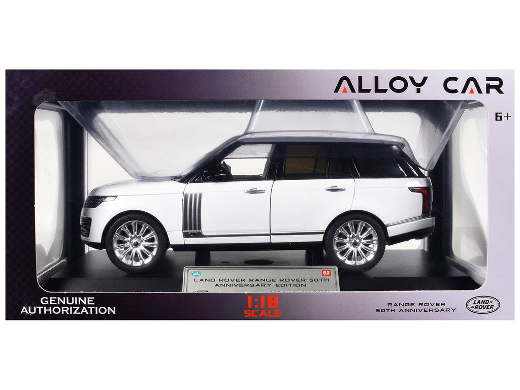 Land Rover Range Rover 50th Anniversary White Metallic with Sunroof 1/18 Diecast Model Car by Heimanba