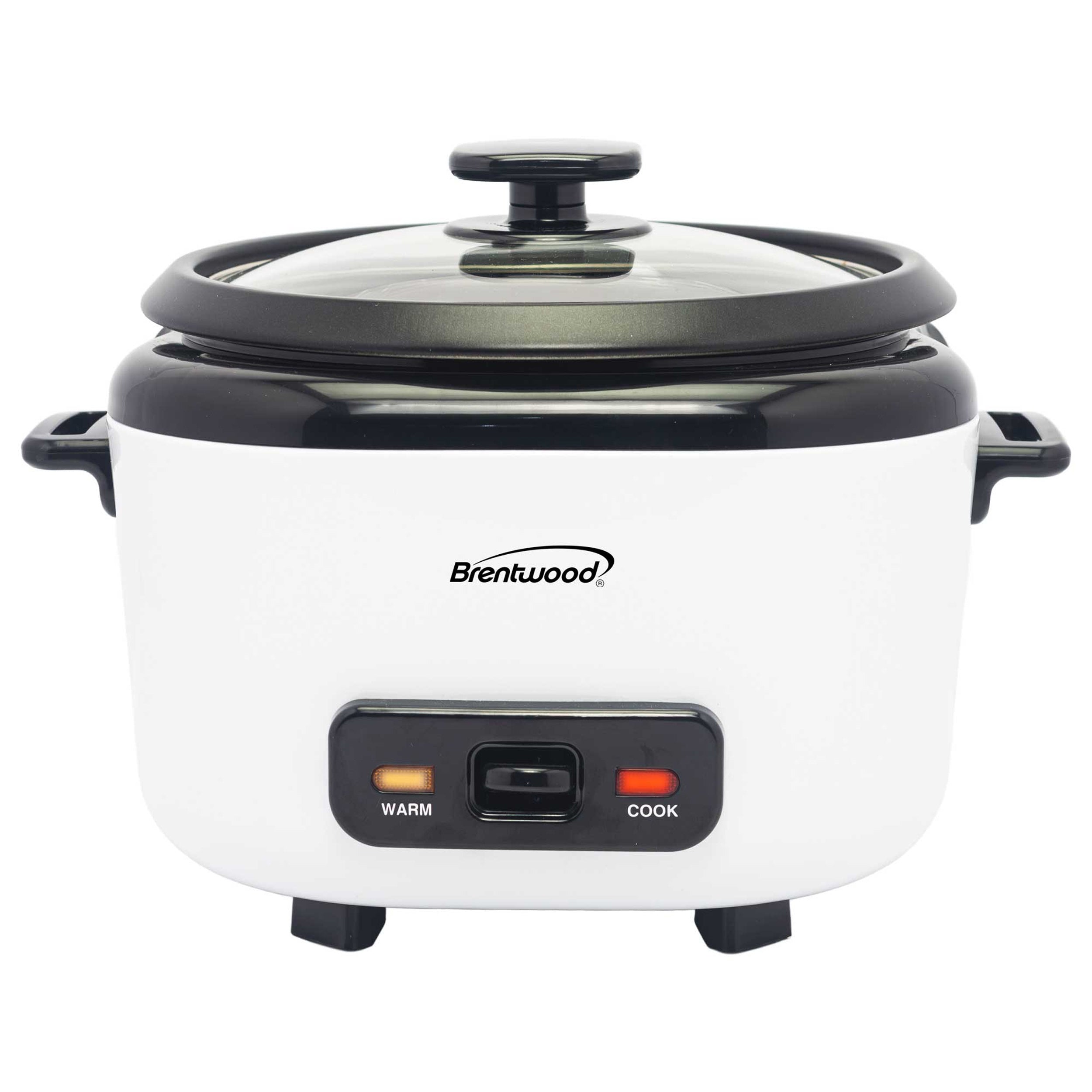 Brentwood 16 Cup Cooked Rice Cooker with Steam in White