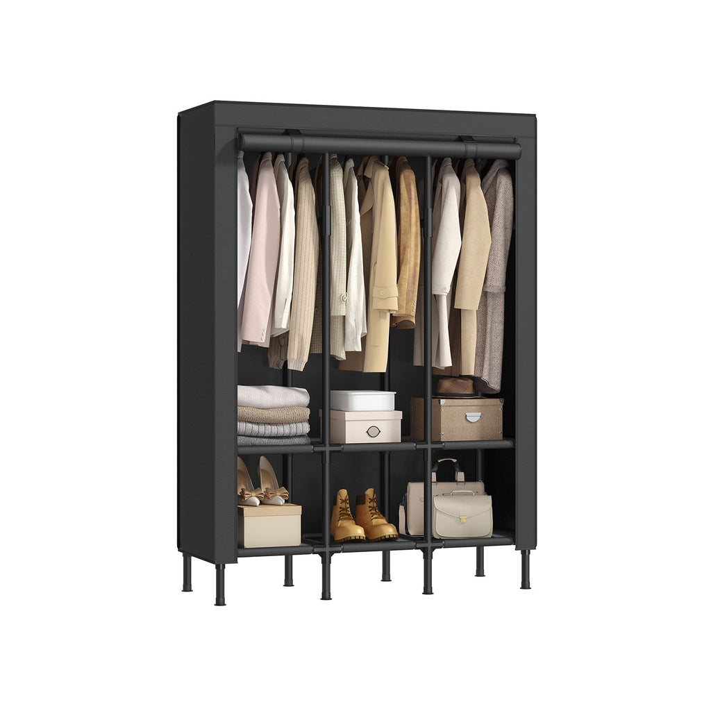 51.2 Inch Wardrobe Closet with 3 Hanging Rails and 6 Shelves
