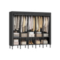83.5 Inch Wardrobe Closet with 5 Hanging Rails and 10 Shelves