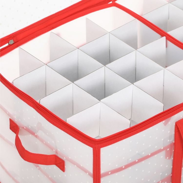 Christmas Ornament Storage Box, Storage Container Bin, 128 Box Places, 26.4 x 13.4 x 13.4 In