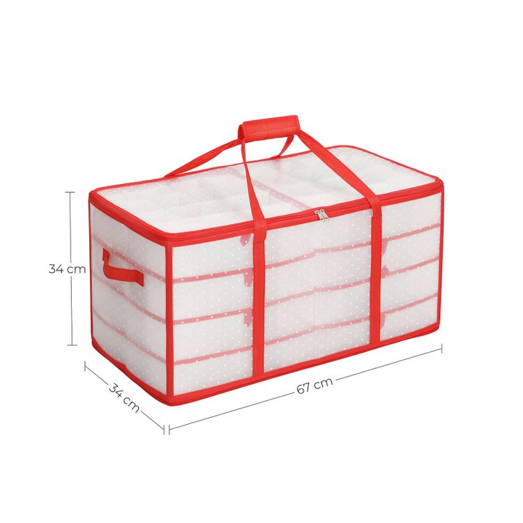 Christmas Ornament Storage Box, Storage Container Bin, 128 Box Places, 26.4 x 13.4 x 13.4 In
