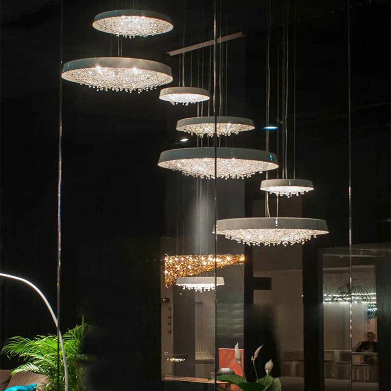 DecorBites™ Clear Crystal Pendant Light Chandelier for Living Room & Bedroom