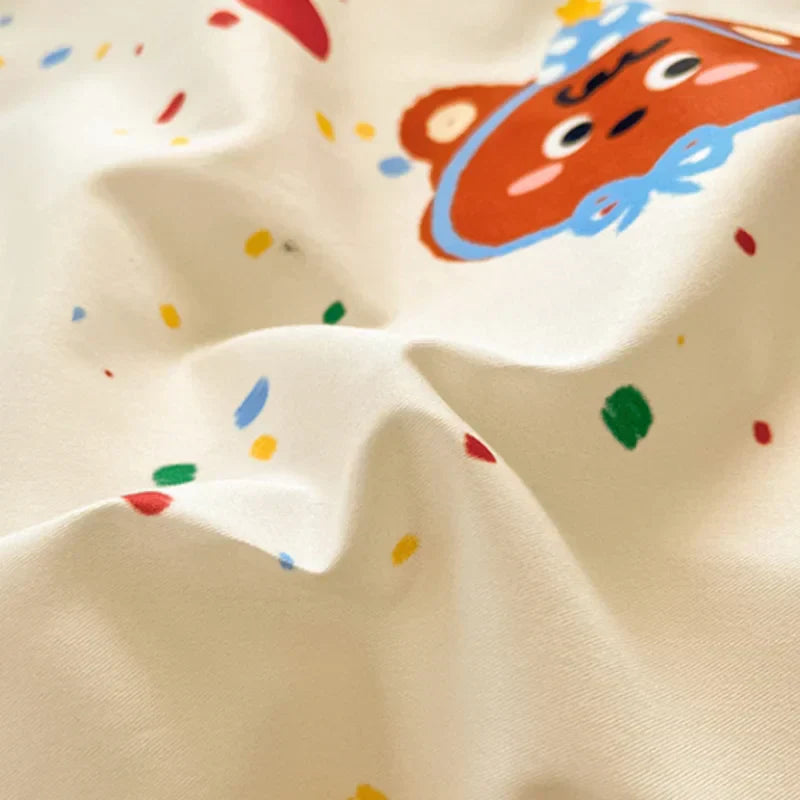 DecorBites™ Cotton Floral Print Bedding Set: Comfortable Sleep Quilt Cover & Fitted Sheet in All Seasons