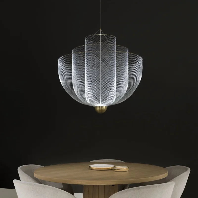 DecorBites™ Geometric Iron Chandelier | Nordic Loft Pendant Light Fixture