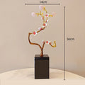 DecorBites™ Golden Tree Crystal Ball Plum Blossom Metal Decor Figurine