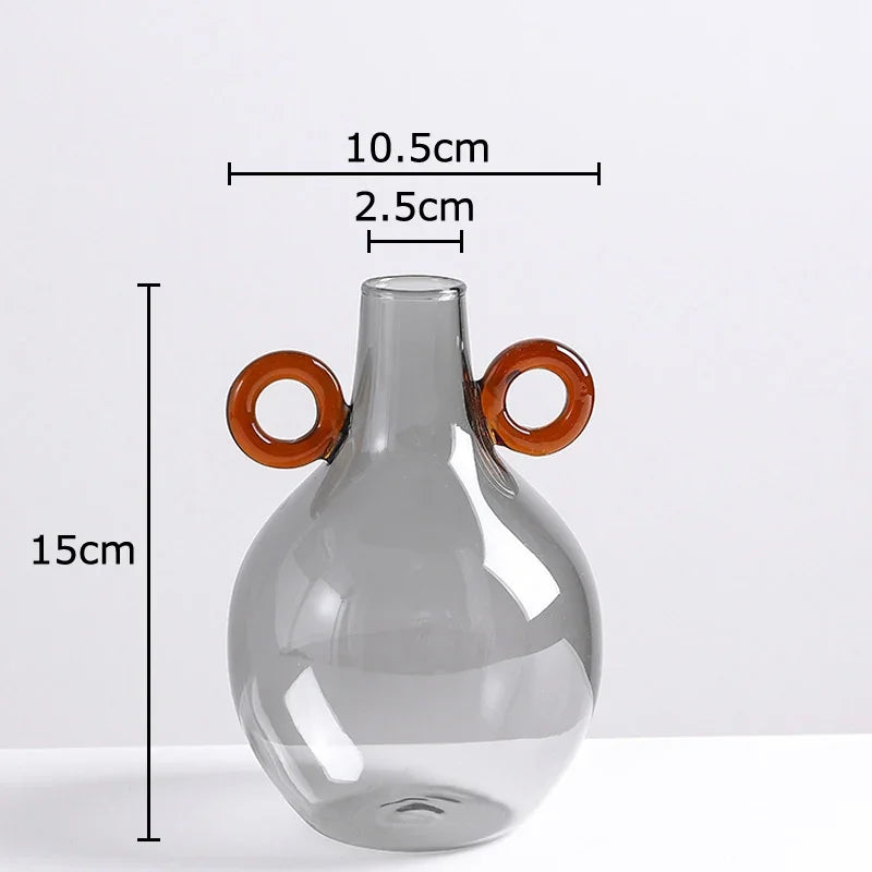 DecorBites™ Clear Glass Vase Hydroponics Plant Pot Room Decor Floral Vases Aesthetic Pieces