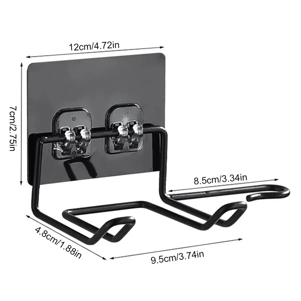 DecorBites™ Hair Care Organizer: Wall-Mounted Storage Shelf for Hair Dryer & Straightener