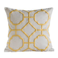 DecorBites™ Geometric Embroidery Cushion Cover Navy Blue White Yellow 50x50cm Home Decor Pillow