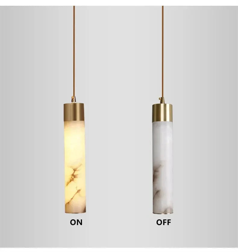 DecorBites™ Copper LED Pendant Light: Modern Marble Single Head for Bedroom, Restaurant, and Corridor