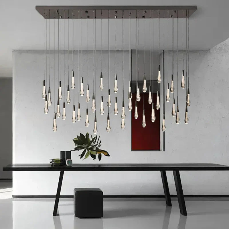 DecorBites™ Crystal Water-drop Ceiling Chandelier, Elegant Dining Room Décor.