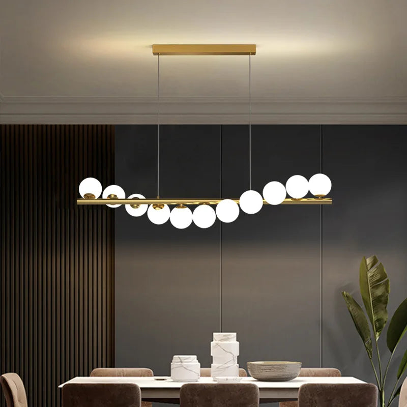 DecorBites™ Glass Ball G9 LED Ceiling Chandelier for Living Dining Kitchen Decor
