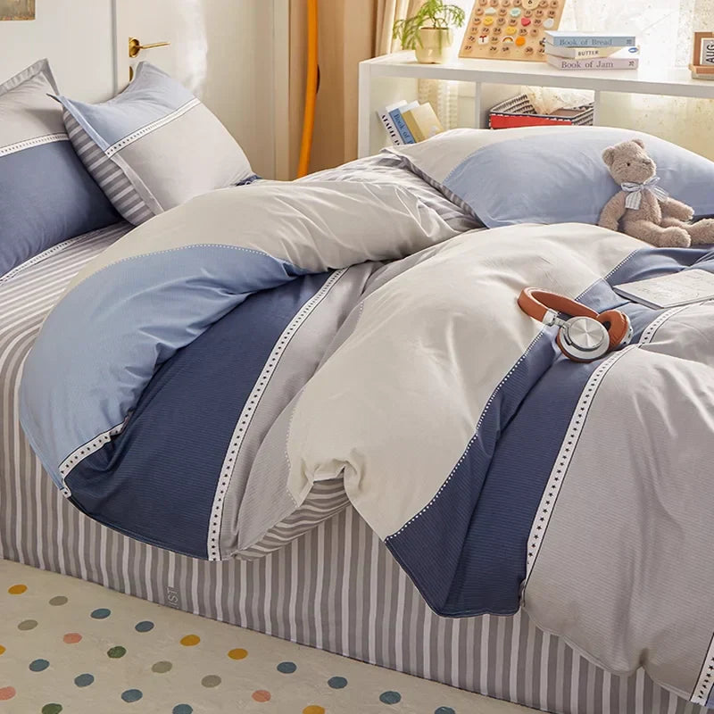 DecorBites™ Cotton Single Duvet Cover - Skin Friendly Quilt Cover for Single King Bed