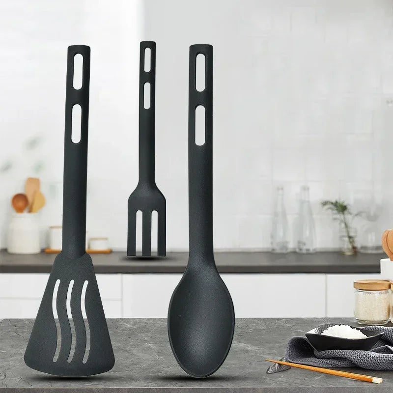 DecorBites™ Kitchen Utensils Set Silicone Spatula Slotted Spoons Flatware Portable Camping