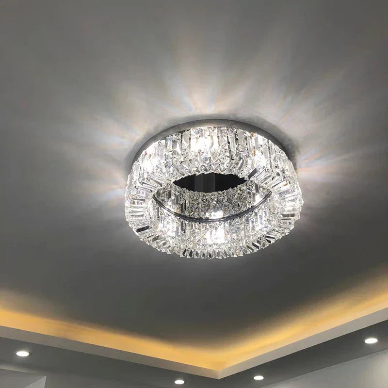 DecorBites™ Elegant Gold Crystal Chandelier Ceiling Light for Luxury Home Decor