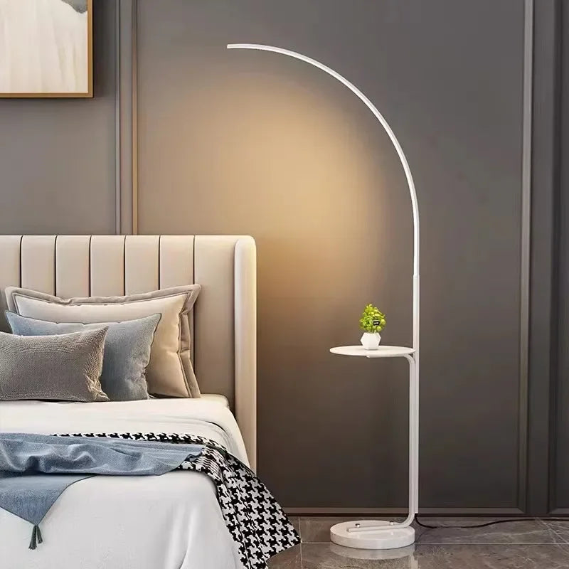 DecorBites™ LED Art Floor Lamp Modern Design Black White Gold Living Room Decoration