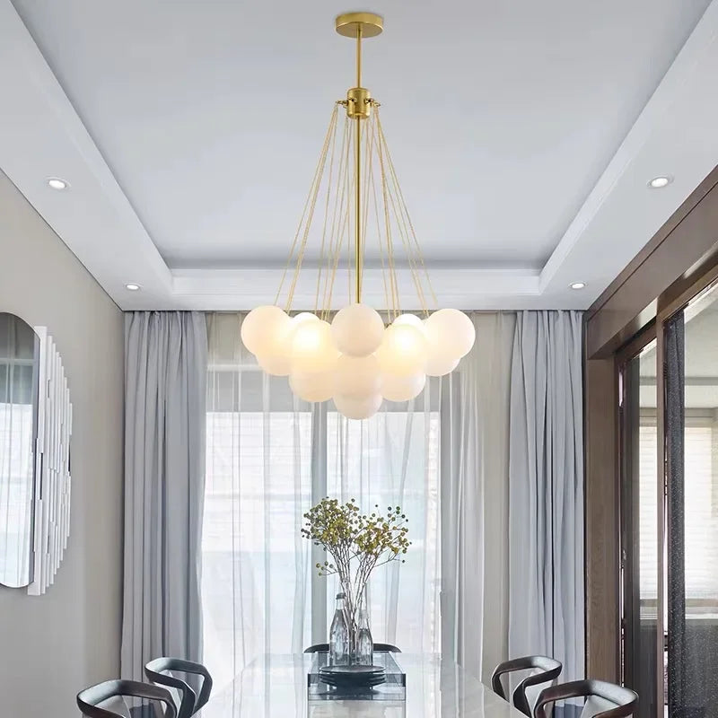 DecorBites™ Glass Ball LED Chandelier Pendant - Modern Hanging Light Fixture for Dining Room