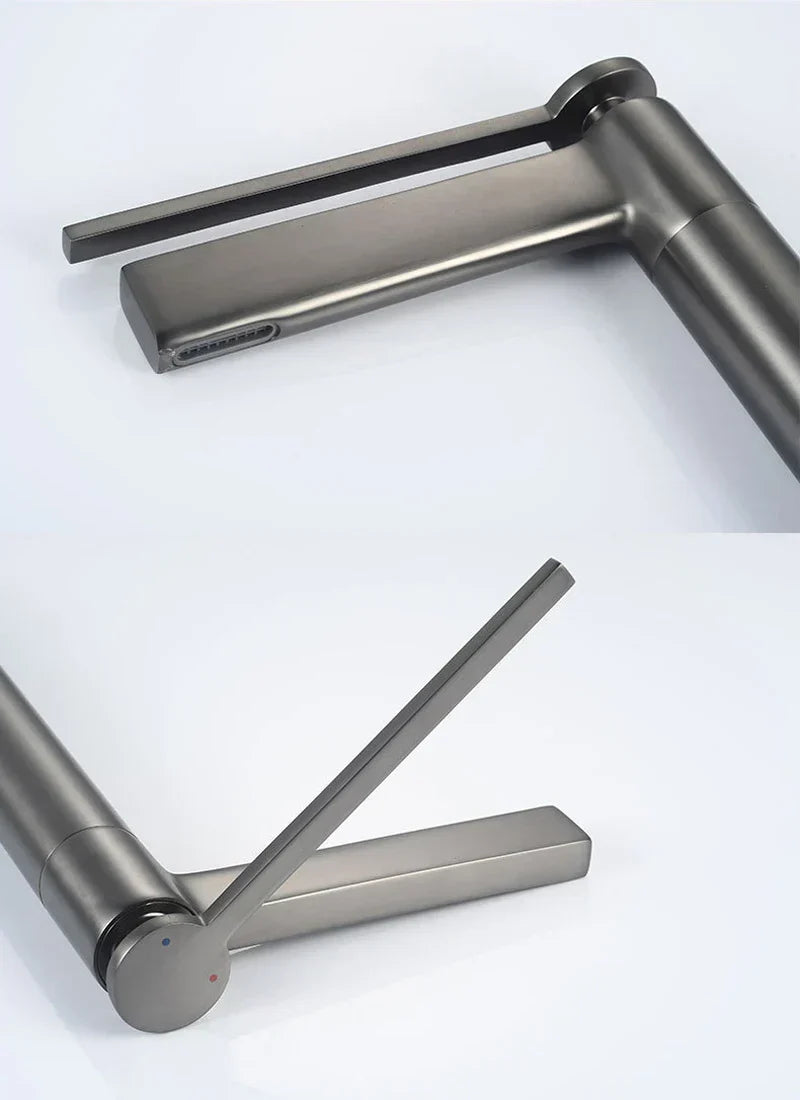 DecorBites™ Basin Faucet: Deck Mounted Hot Cold Water Mixer Taps for Bathroom Sink