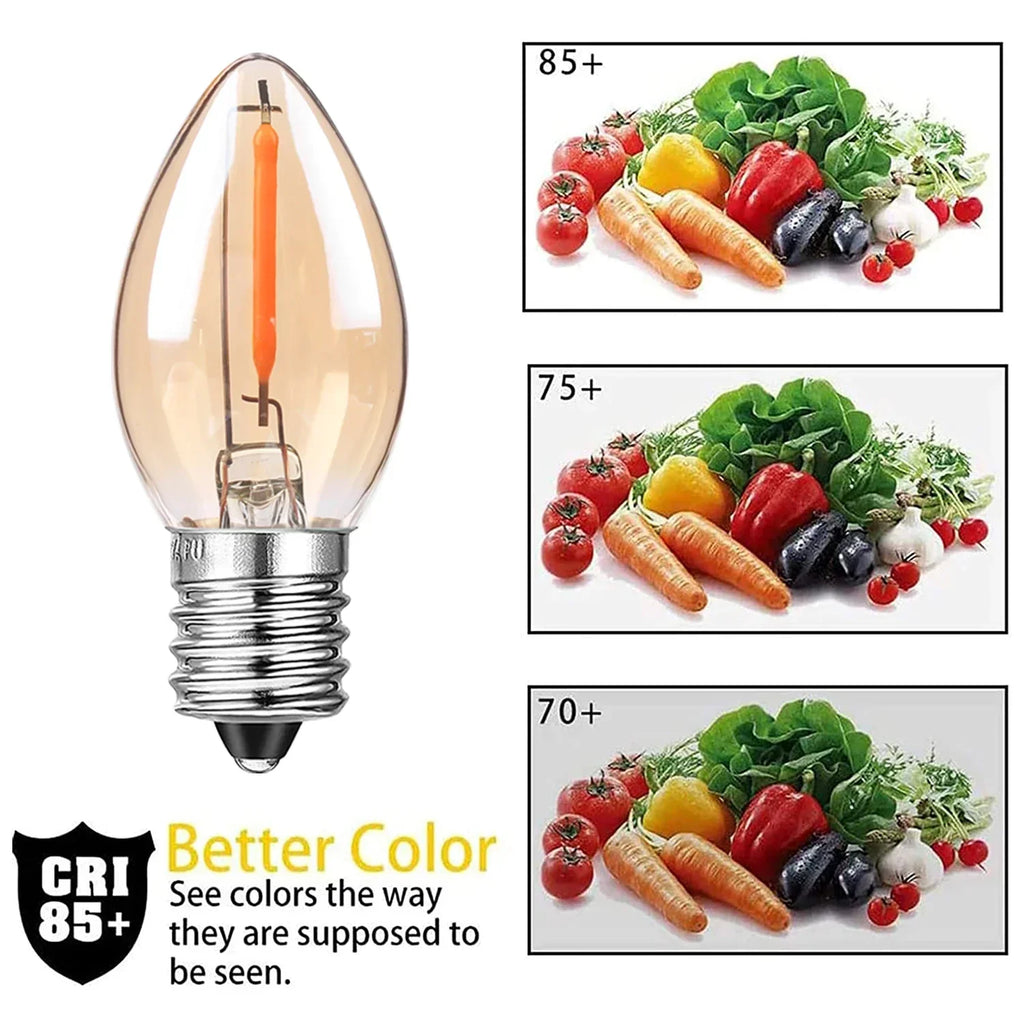 DecorBites™ Gold Tint Glass LED Filament Candelabra Bulb Dimmable 2200K 0.5W 110V 220V