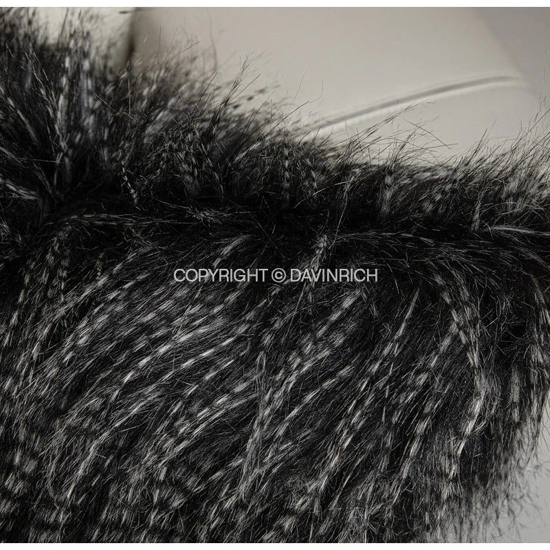 DecorBites™ Luxe Black Fluffy Throw Pillow Cover - Modern Simplicity & Art Deco Design
