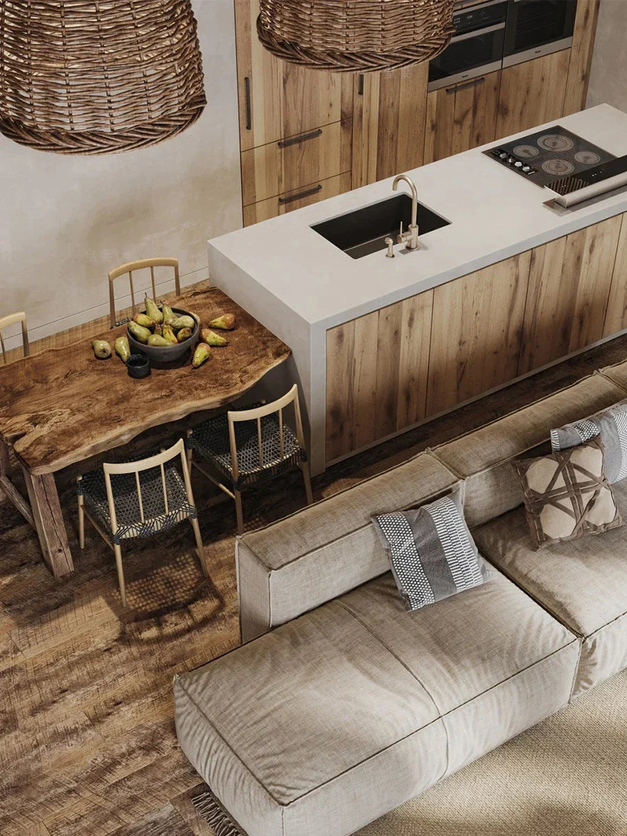 DecorBites™ Handmade Rattan Seaside Resort Pendant Lamp - Wabi Sabi Living Style