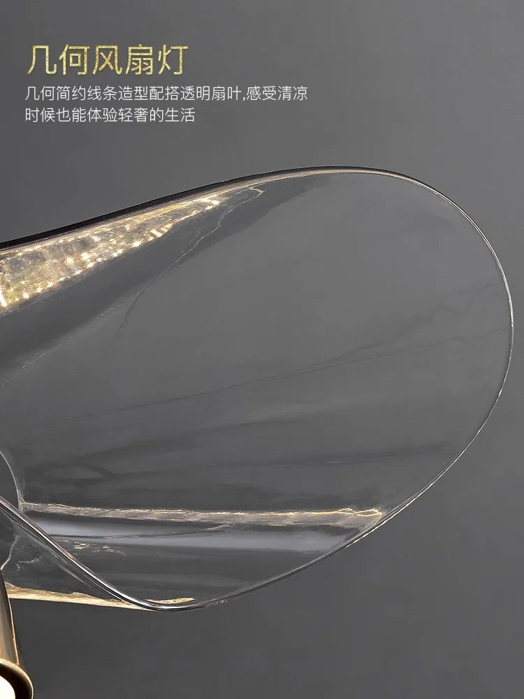 DecorBites™ Crystal LED Fan Light: 50W Remote Reversible Blade, Quiet, Timed, Invisible Design