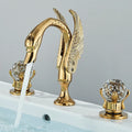 DecorBites™ Gold Swan Crystal Handle Bathroom Faucet - Deck Mounted Basin Mixer Tap