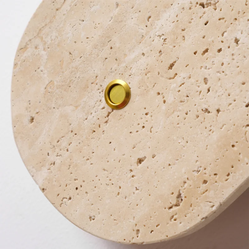 DecorBites™ LED Button Switch Wall Light in Yellow Travertine White Glass - Modern Nordic Design