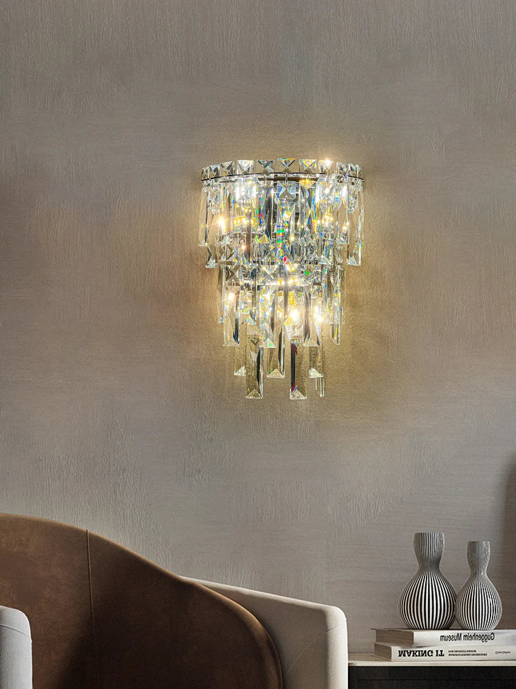 DecorBites™ Crystal Wall Light: Elegant Luxury Night Lighting for Living Room, Bedroom, or Villa