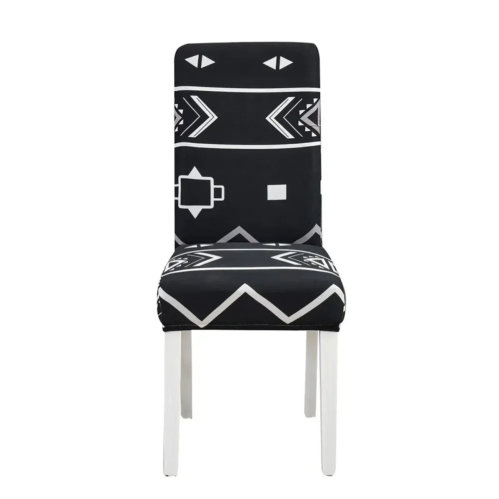 DecorBites™ Geometric Stretch Chair Cover Slipcovers | Elastic Seat Case