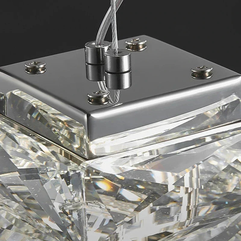 DecorBites™ Crystal Dining Table Pendant Lamp: Elegant Led Decoration for Kitchen Island, Restaurant, Living Room