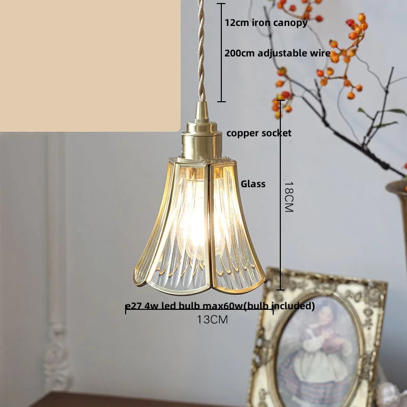 DecorBites™ Copper Glass LED Pendant Lamp, Modern Nordic Hanging Light