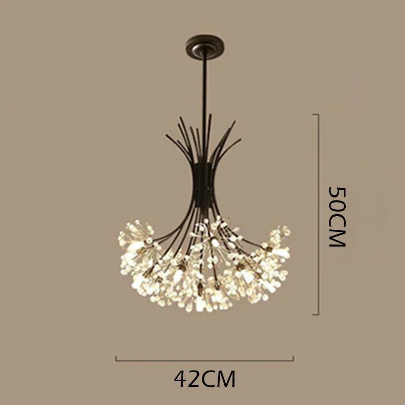 DecorBites™ Crystal Bouquet Pendant Light Chandelier in Black and Gold