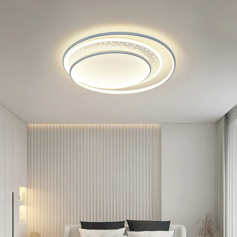 DecorBites™ Gold Gray LED Chandelier: Creativity Combo Round Star Lamps