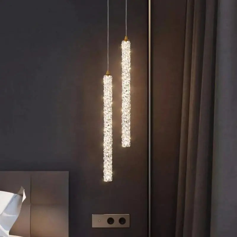 DecorBites™ Crystals Pendant Lights: Modern Dimmable Chandelier for Luxury Living Room, Dining, Bedroom